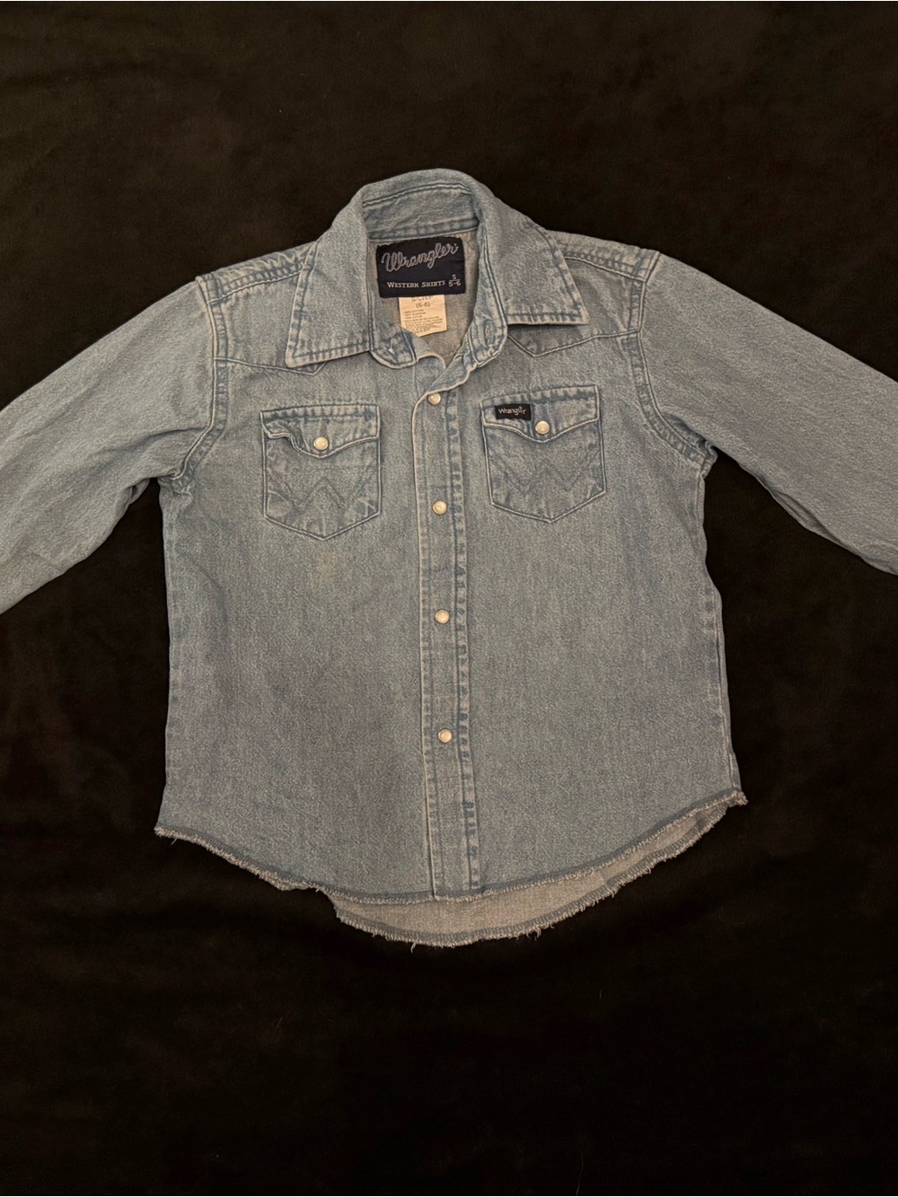 Wrangler Kids Light Blue Denim Western Snap Shirt